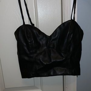 Faux leather medium shirt